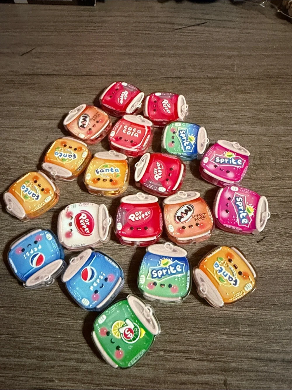 19 pieces of soda Acrylic Focals for pens!